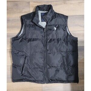 U.S. Polo Assn. Performance Puffer Vest Jacket Men's Size  2XLT Black Down